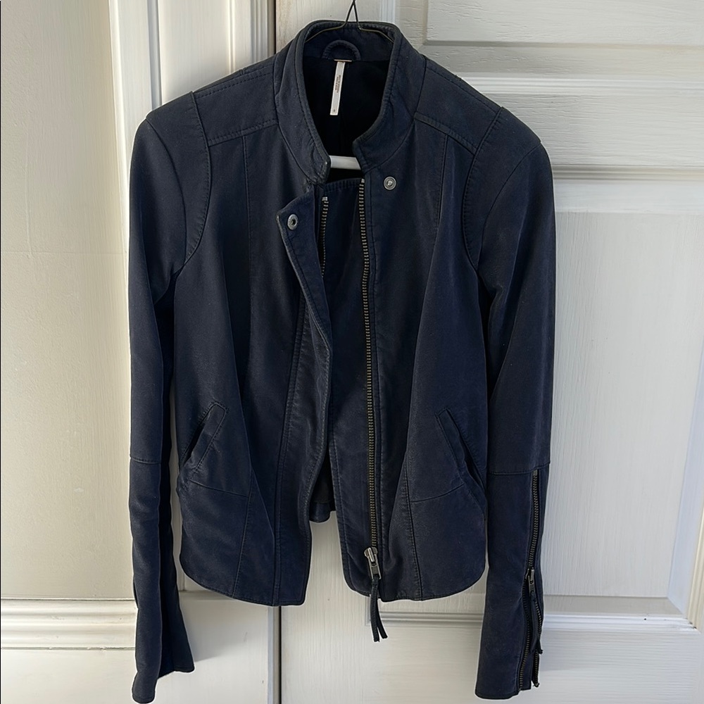 Navy Suede Jacket